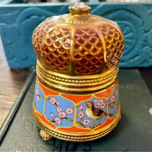 House of Faberge Franklin Mint Music Trinket Box The Nightingale Vintage